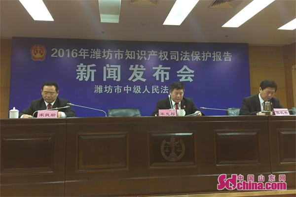 2017年潍坊法院新收一审知识产权民事案件837件
